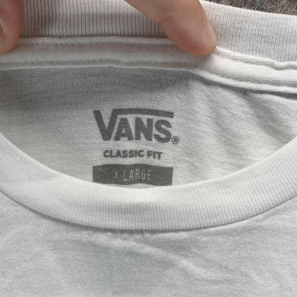 Vans Shirt Men's XLarge Adult White Spell Out Skateboard Skater Tee Logo Outdoor - Picture 3 of 10